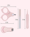 High Quality Baby Manicure Pedicure Kit Nail Clipper Scissor Tweezer Nail File Bear Nasal Aspirator Set for Newborn Infant Toddler PINK